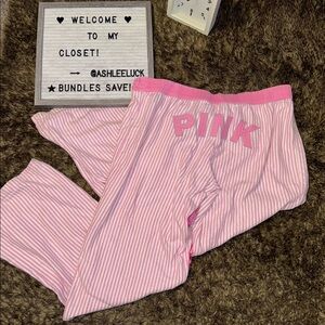 Pink Striped Pajama Pants